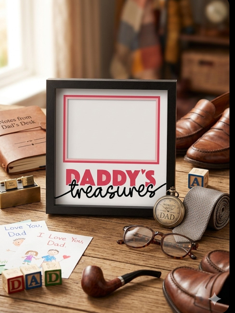 Daddy's treasure(s) shadow box photo frame.