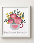 Best school secretary flower design shadowbox  frame.