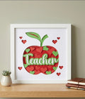Teacher and apple shadow box frame.