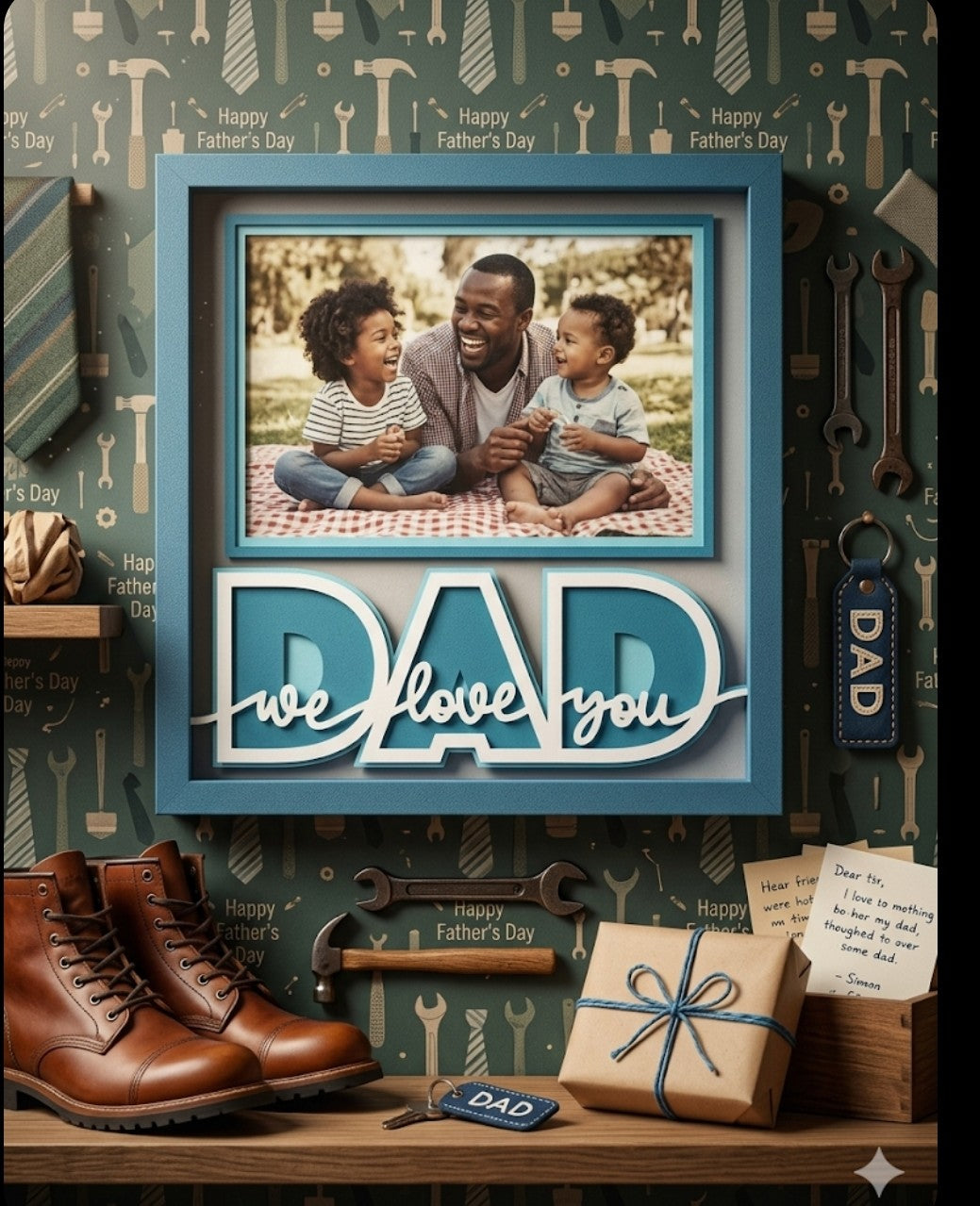 Dad we (I) love you shadow box photo frame.