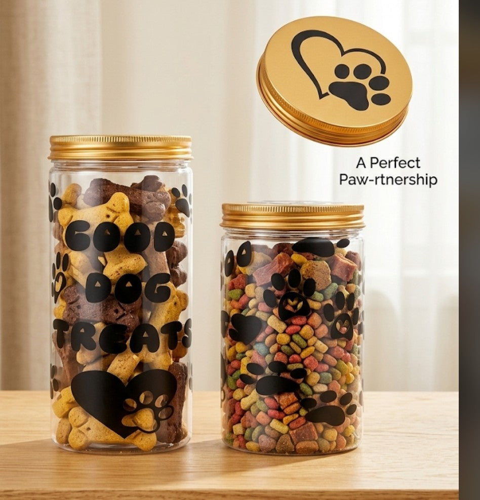 'Good Dog Treats' storage jar with lid.